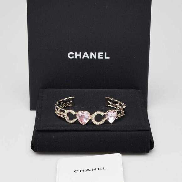 Chanel Goldtone Metal Chain Coco Crush Cuff Bracelet Size M - Picture 1 of 7